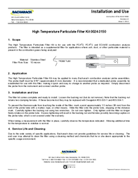 Thumbnail of document Manual - High Temperature Particulate Filter